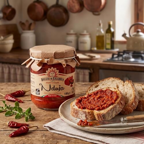 Kalabrische Nduja (180g) - Würziges Streichfähige und Cremige Salami | Made in Italy von Delizie di Calabria