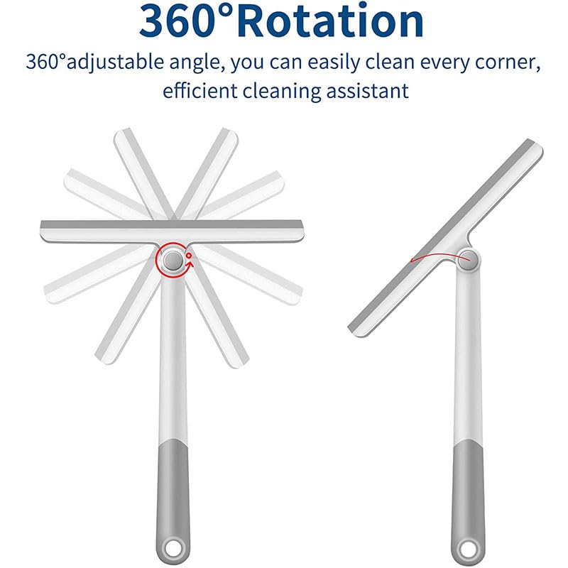 Lavavetri Tergipavimento tipo T con rotazione a 360° | For porte doccia, finestre e superfici in vetro del bagno(Gray)