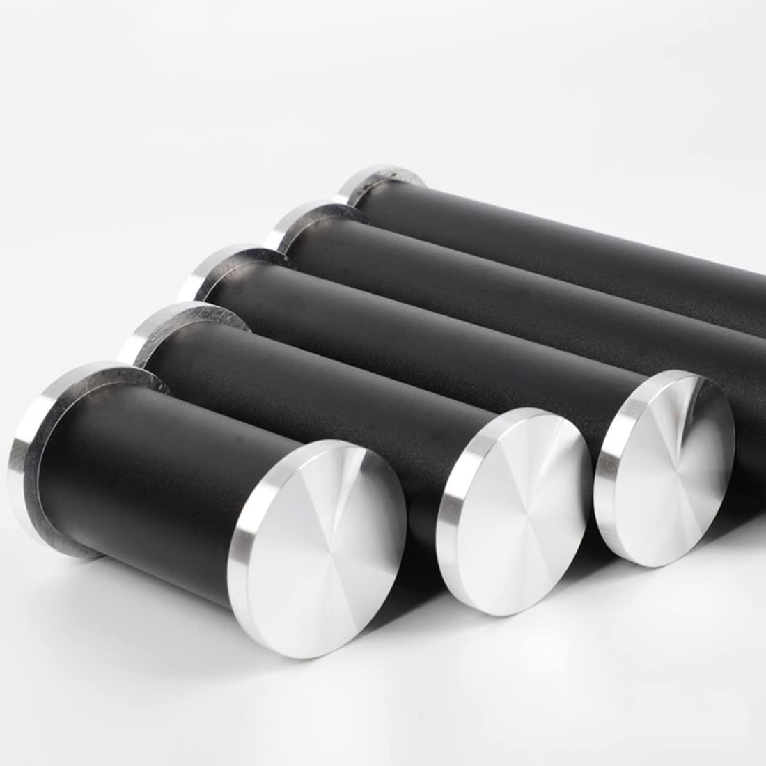 Patas de aluminio ajustables para muebles, paquete de 4 patas de 30 cm, para mesa central y armario, no requiere perforación, patas de soporte de metal para muebles de baño y hogar, acabado plateado