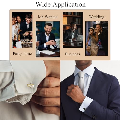 12 Pairs Cufflinks for Men Classic Tone Cuff Links Black Silver Striped Disc Square Rectangle Cuff Links Shirt Suit Men’s Cufflinks For Wedding Groom Business Elegant Gift(12pcs)