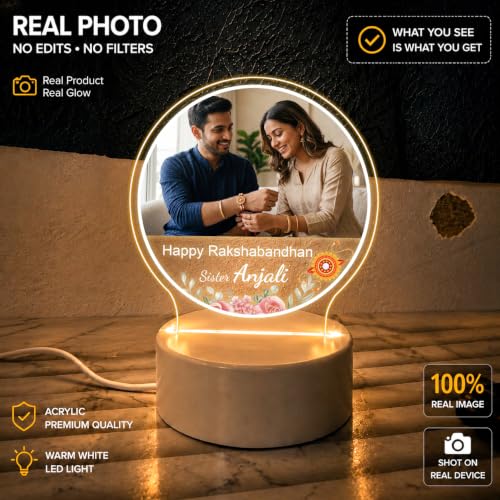 DECOCRU Personalized Rakhi LED Lamp 5.5x5.5 Inch - Image 6