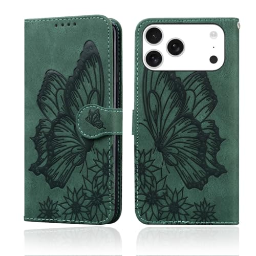 Étui portefeuille iPhone 14 Plus vert idéal pour voyager léger avec vos cartes et billets
