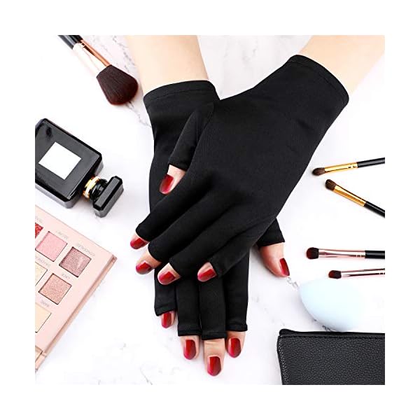3-Pairs-UV-Shield-Glove-Gel-Manicures-Glove-Anti-UV-Fingerless-Gloves-Protect-Hands-from-UV-Light-Lamp-Manicure-Dryer-Black Syhood 3 Pair UV Light Glove for Gel Nail Lamp Manicure Glove Anti UV Fingerless Gloves Protect Hands from Nail Lamp Manicure