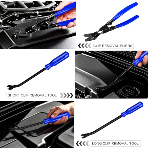 Image of 52pcs Precision Pick and Hook Tool Set, Trim Removal Tools,Clip Removal Plier Fastener Removers Set,Blue