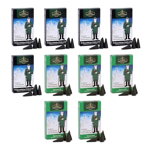 Original Crottendorfer Räucherkerzen - 10x24 Sparpack - Weihrauch und Tannenduft Erzgebirge
