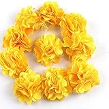Worlds 10pc Boutique Lace Chiffon Fabric Flower Mesh Flowers 2' Inch (Yellow)