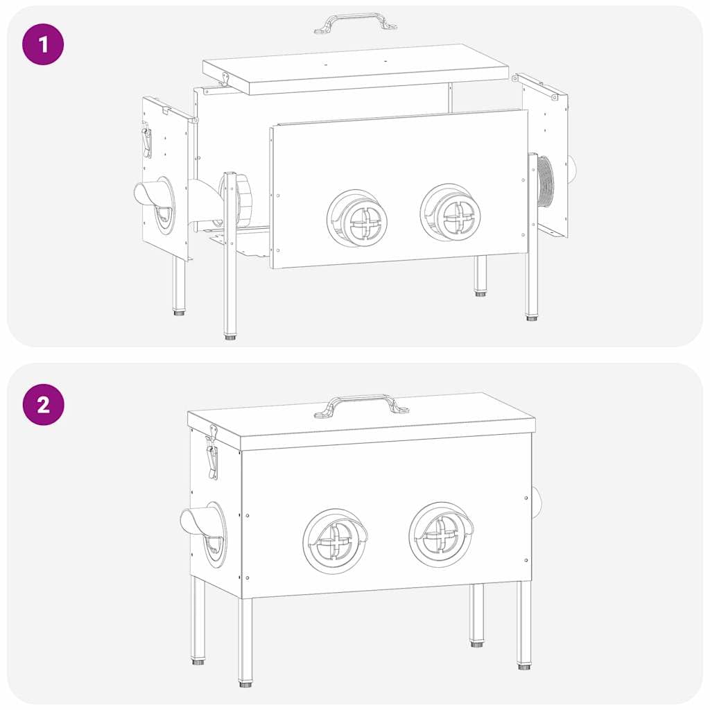 Comedero para gallinas 2 piezas de metal negro, diseño moderno para interior y exterior, dimensiones 41,5 x 20,5 x 33 cm, construcción robusta de acero, fácil de limpiar, ideal