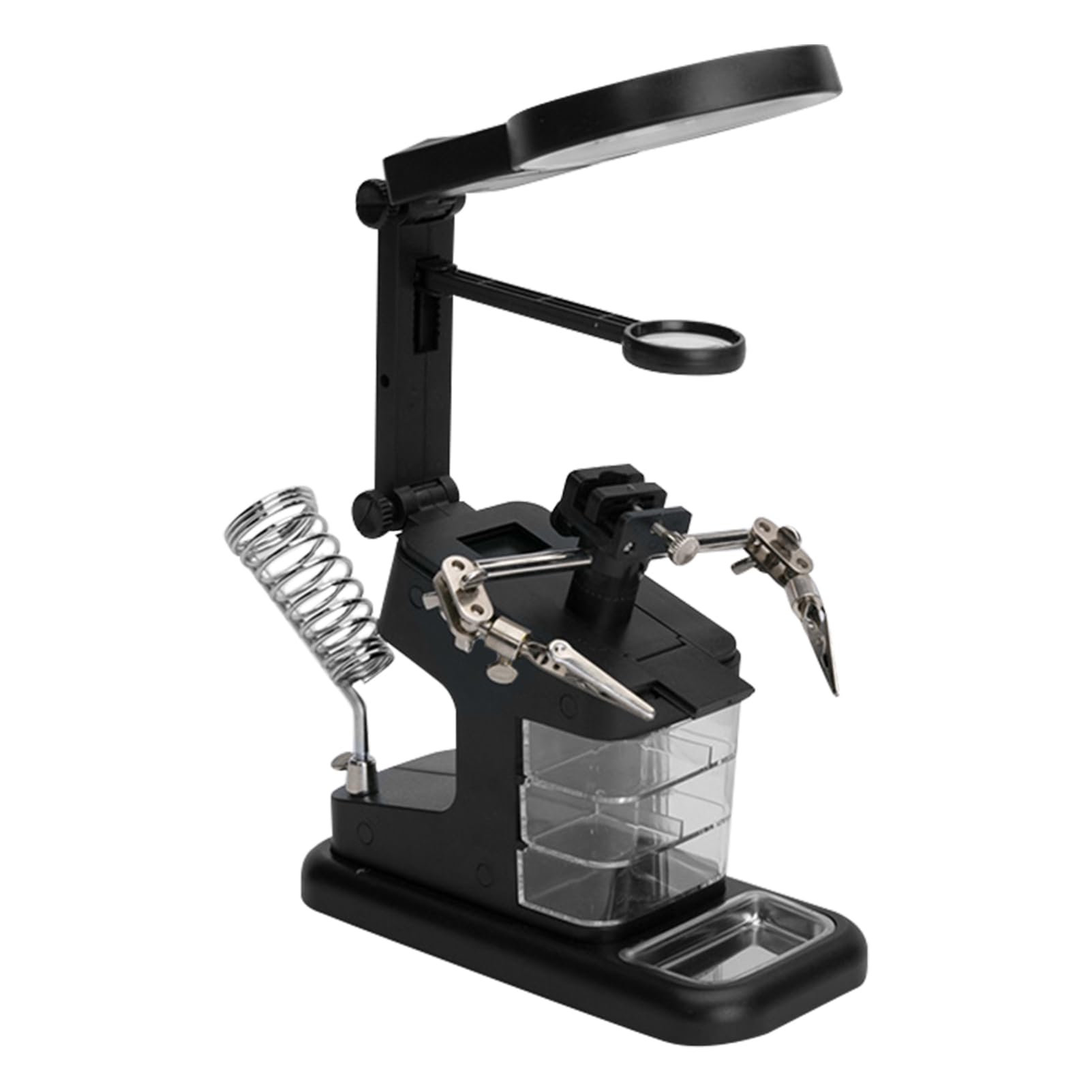 Alipis Led Stand Magnifier Electronics Hand Clamp Table Mount for Soldering Welding Station Magnification Glasses
