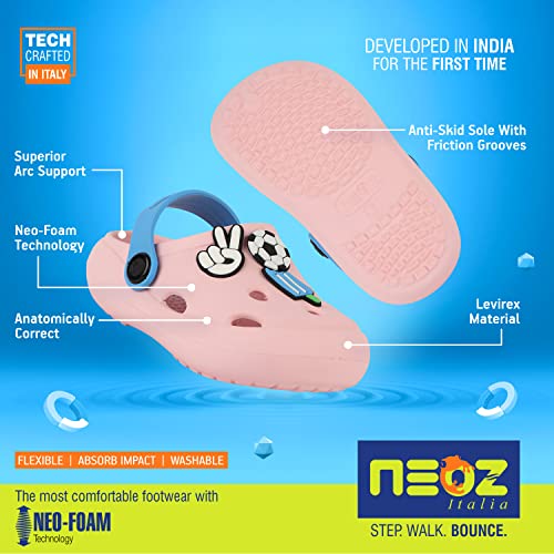 Image of NEOZ Casual Slingback Clogs for Kids with Soft Sole | Slip-On Breathable, Lightweight | Comfortable & Durable | Stylish Indoor & Outdoor Sandals Clogs for Kids