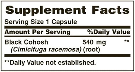 Nature's Bounty Natural Whole Herb Black Cohosh 540mg, 100 Capsules (Pack of 2)