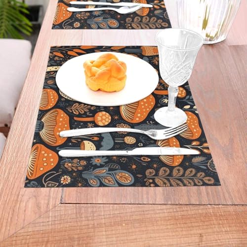 Sets de table champignons anti-tache et anti-chaleur - 5