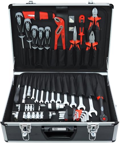 FAMEX 705-L Universal Werkzeugkoffer leer mit 26 Einstecktaschen für Werkzeug, Teile und Zubehör - Facheinteilung im Kofferboden, Leerkoffer ohne Werkzeug, 45 x 35,5 x 16 cm FAMEX 705-L Universal Werkzeugkoffer leer mit 26 Einstecktaschen für Werkzeug, Teile und Zubehör - Facheinteilung im Kofferboden, Leerkoffer ohne Werkzeug, 45 x 35,5 x 16 cm