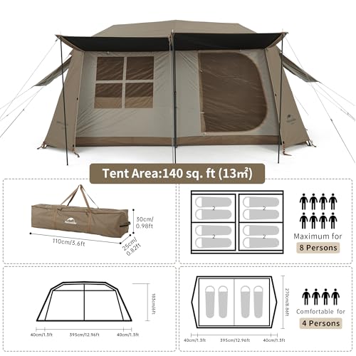 Heavy Duty 8-Person Camping Tent