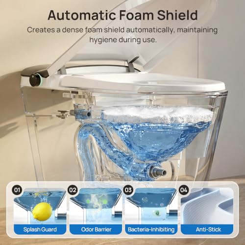 Image of DeerValley Bidet Toilet with Bubble Spa Wash, Auto Open /Close & Foam Shield