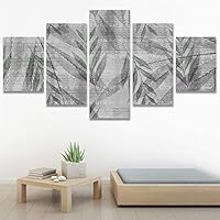 SIGNWIN 5 Panel Canvas Wall Art Modern Art Decorative Elements Fun Illustrations Leaves Multicolor Patterns for Home Decorations Ready to Hang - 60