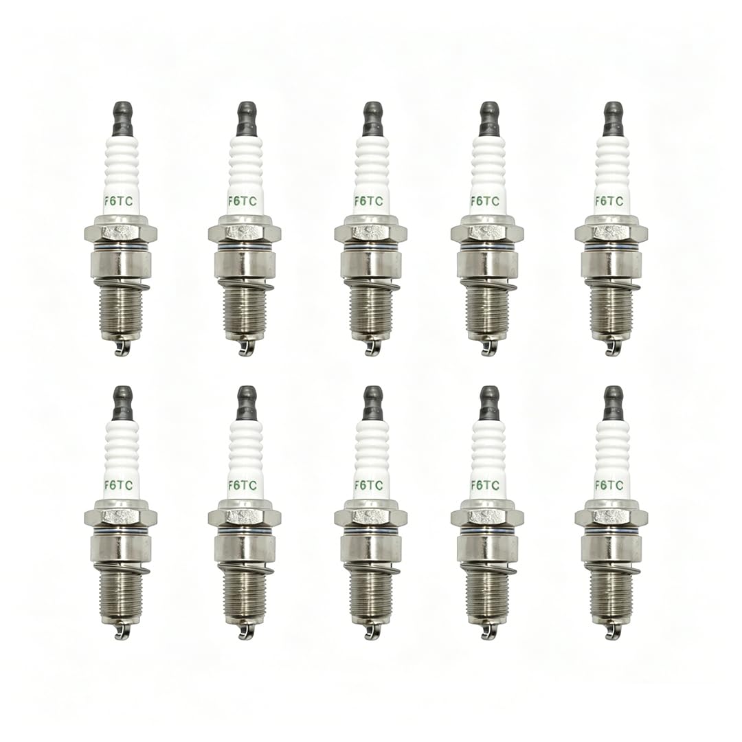 Candele di accensione per Tosaerba e Accessori Attrezzi da Giardino, la Candela sostituisce BPR6ES/W20EPR-U/W7DCR/RN9YC, 10 Pezzi F6TC