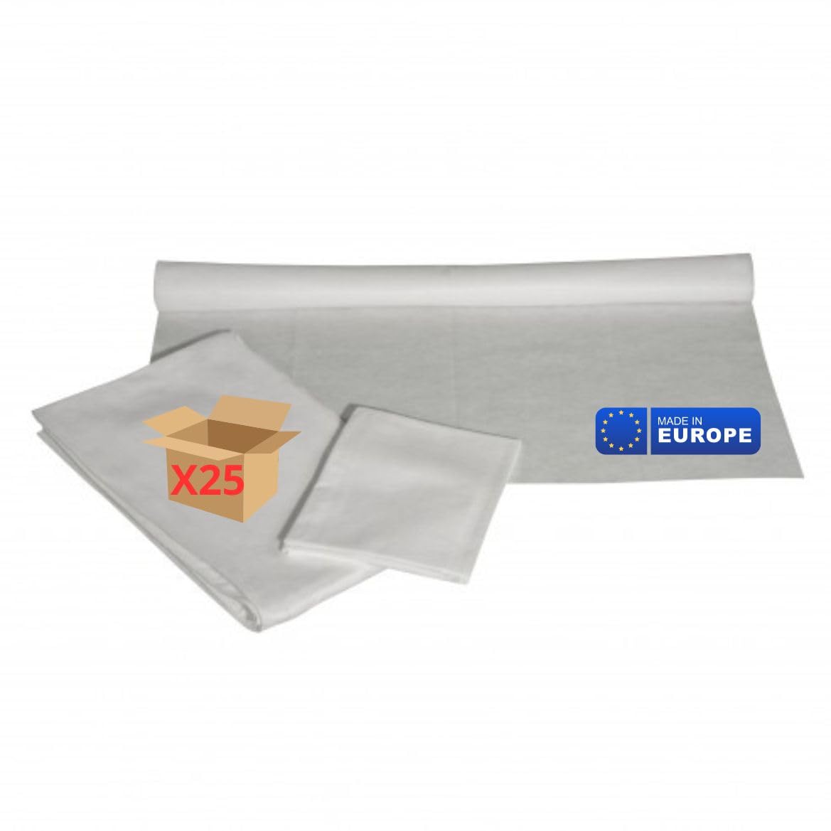 Alfombra de baño desechable 50 x 70 cm | Biodegradable | Blanco | Absorbente | Juego de 25 piezas | Ropa de baño de uso único | Turismo - Belleza - Bien Estre