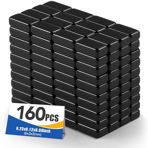 Image of MIKEDE Bar Neodymium Small Magnets, 6x3x2 mm Rectangular Rare Earth Magnets for Crafts, Heavy Duty for Refrigerator, Tool Storage, Whiteboard, DIY-160 Pcs