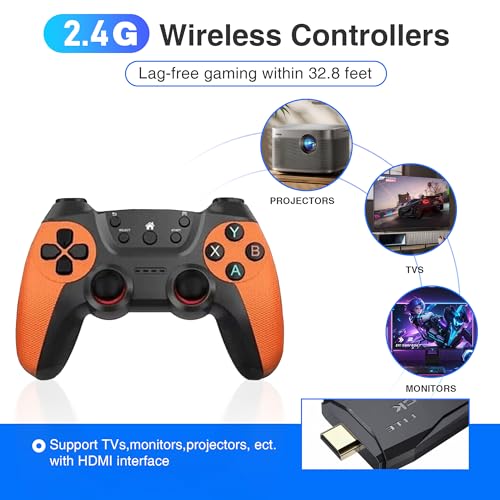Upgraded Wireless Retro Game Console,Retro Game Stick with Built-in 20,000+ Games,4K HD Output 2.4GHz, Plug & Play for TV, PC, Projector, Monitor - Image 4