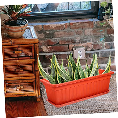 Yarnow 7Pcs Boxes Brackets Inches Tray Planter Outdoor Decoration Plant Deck Vegetables Window Saucers Resin Succulent Storage Porch Red Simple Pots Supplies Wall Patio Nursery #TOP3