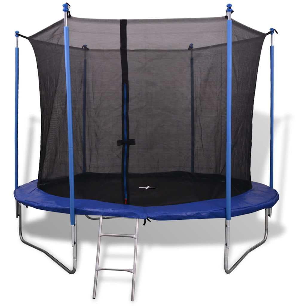 5-tlg. Trampolin-Set 3,05 m mit Sicherheitsnetz, Leiter, Polster, Regenhülle für Garten, Outdoor, Kinder, Sport, Bewegung, Springen, Freizeit, wetterfest, klappbar, Zubehör
