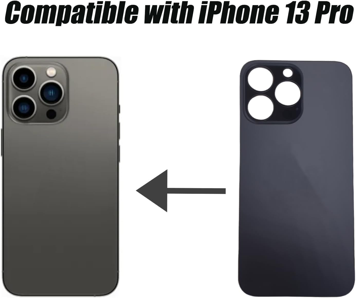 Sostituzione del coperchio del vetro posteriore 13 Pro per iPhone 13 Pro Sostituzione del vetro posteriore posteriore da 6,1 '' con kit di strumenti di riparazione (Grafite)