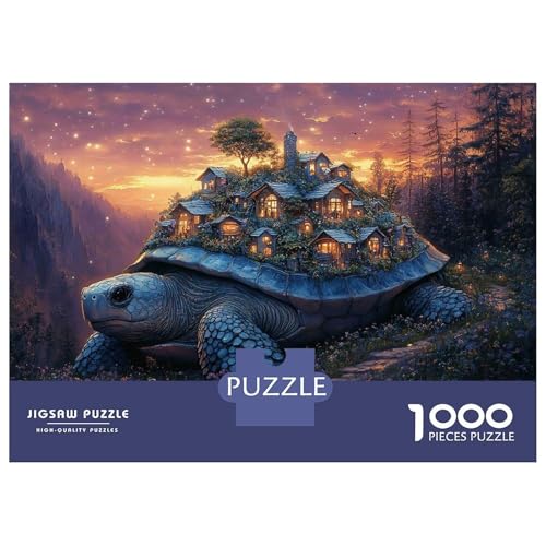 Puzzle de 1000 piezas de papel con diseño de tortuga gigante de fantasía para decoración 2