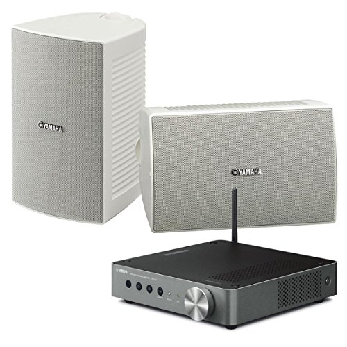 YAMAHA NS-AW294 High Performance Outdoor Speakers (White) with WXA-50 MusicCast Wireless Streaming Amplifier