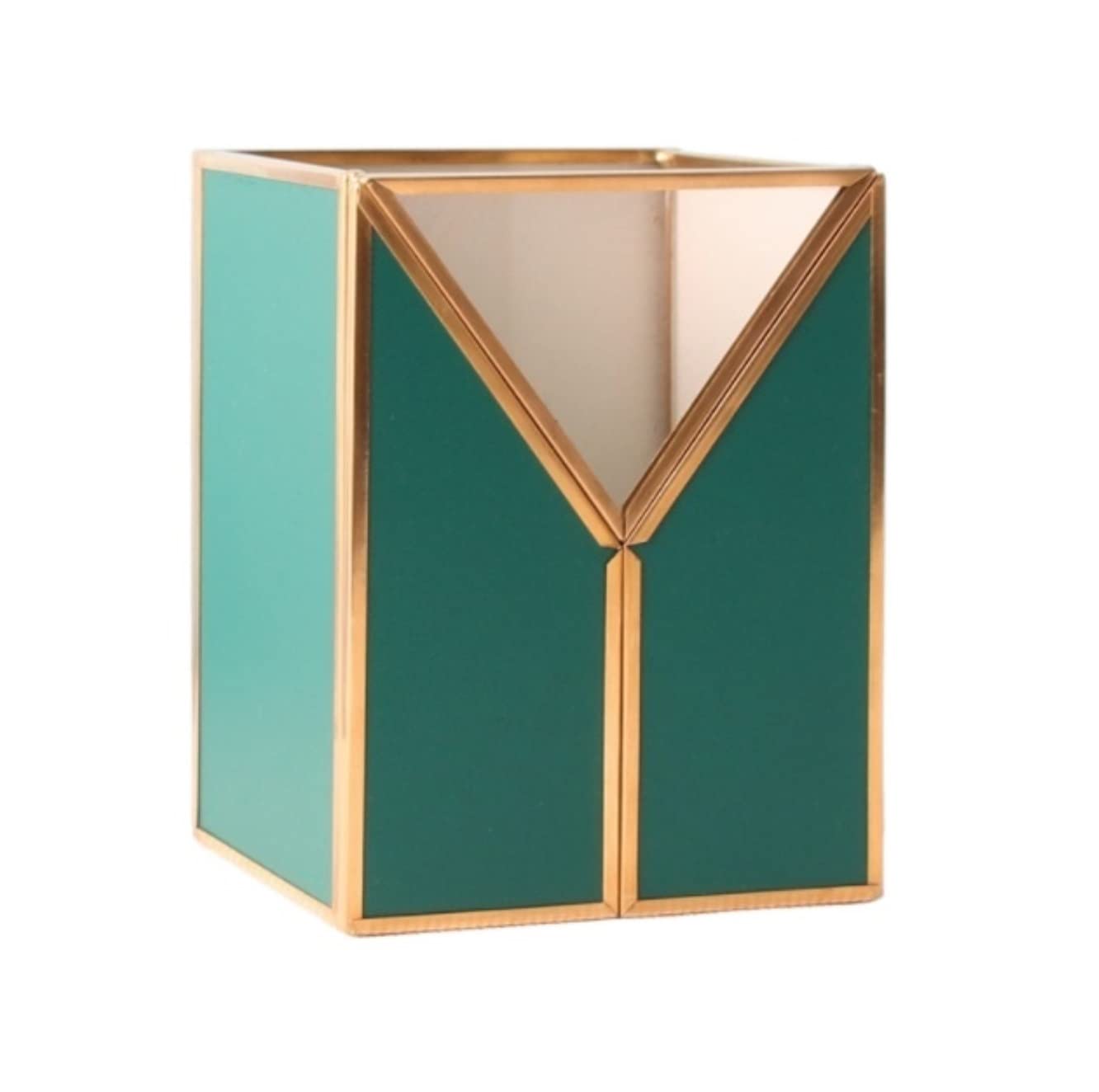 Organizador Cosméticos Organizador de Maquillaje Caja De Almacenamiento De Cosméticos Retro, Brocha De Maquillaje De Cristal De Cuero, Tocador, Organizador De Maquillaje De Escritorio Estante de Maqui