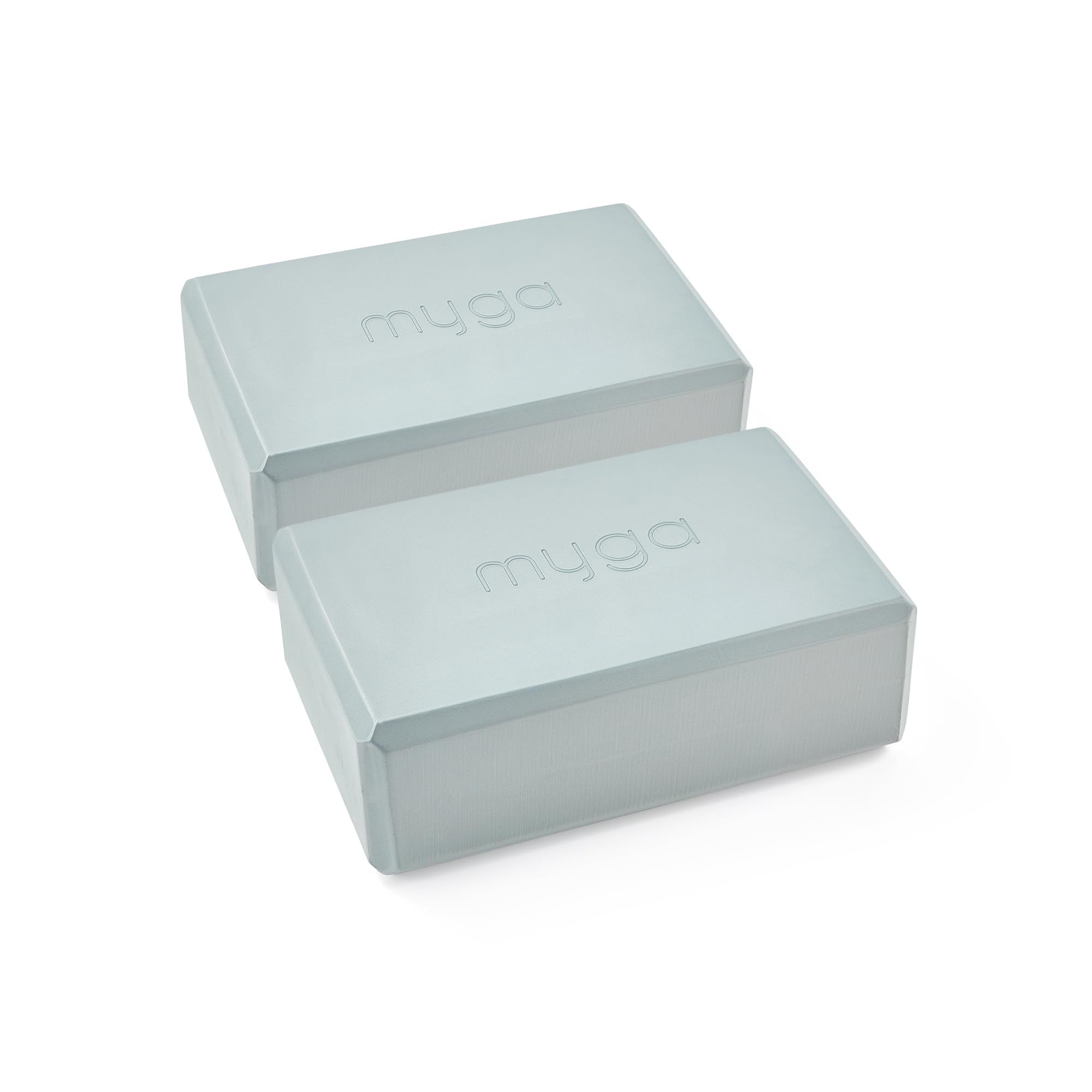 Myga Yoga Blocks - Pair of High Density Foam Bricks for Yoga, Pilates and Fitness for Balance, Support & Flexibility - Non Slip, Lightweight & Durable Foam Blocks for Home, Gym & Travel (Teal)