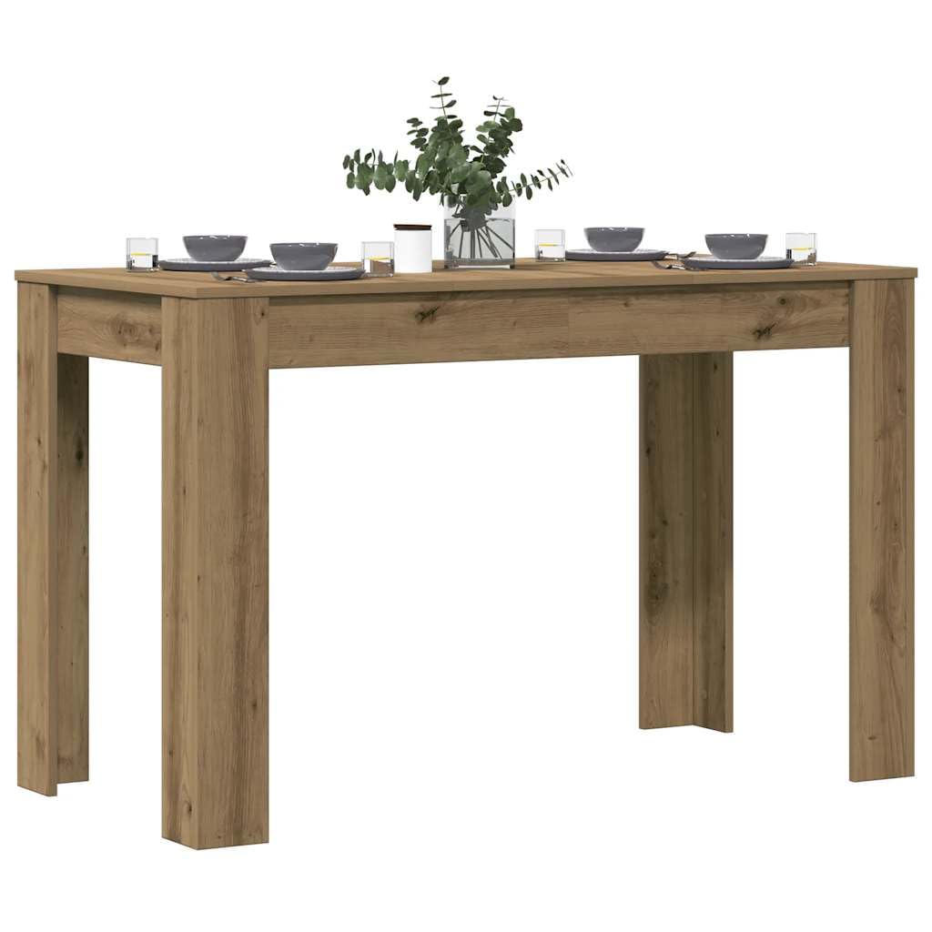 Table à manger chêne artisanal 120x60 cm pour cuisine et salon moderne