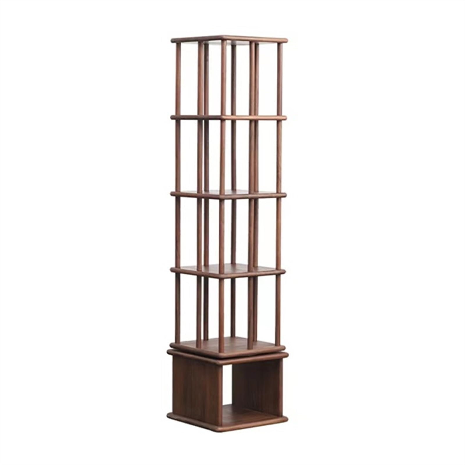 AYCDL Bookcase Black Walnut Bookshelf, Floor Shelf, Modern Simple Rotating Bookshelf, 360 Degree Bookcase Bookshelf Display Shelf