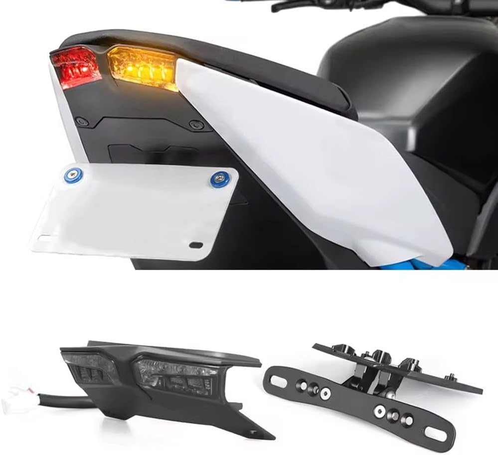 Motorcycle License Plate Holder with Light Fit for Suzuki GSX 8S gsx8s GSX 8R gsx8r(2023-2025) Integrated LED Turn Signal Brake Light Tail Tidy Fender Eliminator Kit Tailstock Rear Frame Bracket