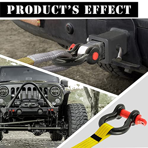 Jamiikury Shackles 5/8" D Ring Shackle 19.5 Ton (42,990 Lbs) Maximum Break Strength With 3/4" Pin For Tow Strap Winch Off Road Vehicle Recovery (2 Pack) #TOP6