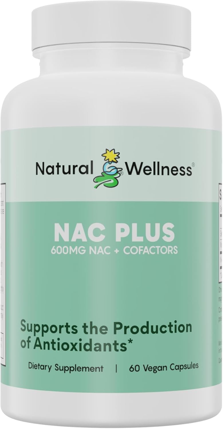 Natural Wellness NAC Plus – NAC Supplement with Selenium & Molybdenum for Liver Detox, Antioxidant Support & Glutathione Boost – Promotes Immunity, Recovery & Respiratory Health – 600mg, 60 Capsules