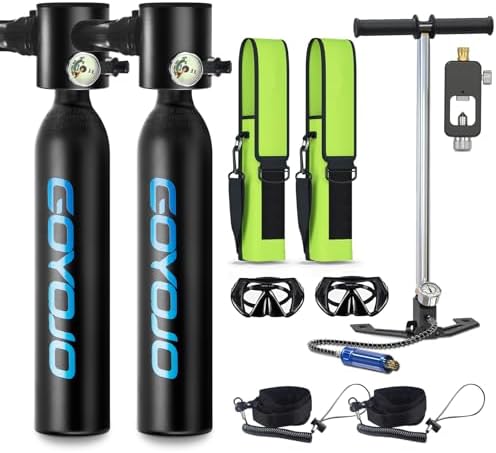 GOYOJO 0.5L Mini Scuba Tank with Pump, Portable Diving Tank, Lung...