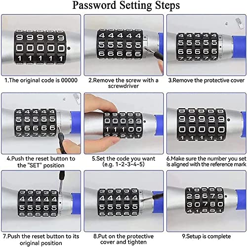 Steering Wheel Lock Universal Anti Theft Security Device Keyless Password 5 Coded Combination Antitheft Lock Portable Extendable Retractable Heavy Duty Fit For Vehicle Car Truck Van Suv #TOP5
