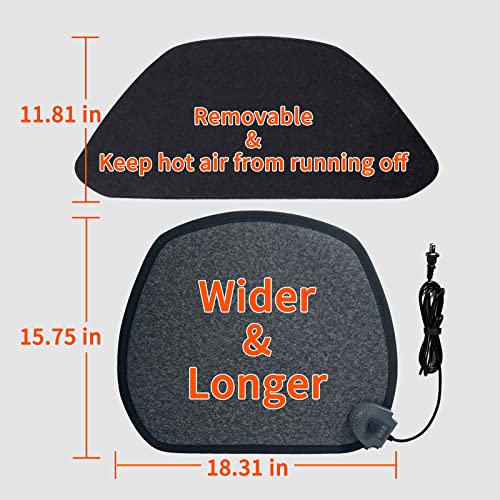 Hodeamy Electric Heated Floor Mat Under Desk With Removable Cover - Footrest 110V Wider Heating Pad - Carbon Crystal Foot Warmer For Office,Home(Black) #TOP3