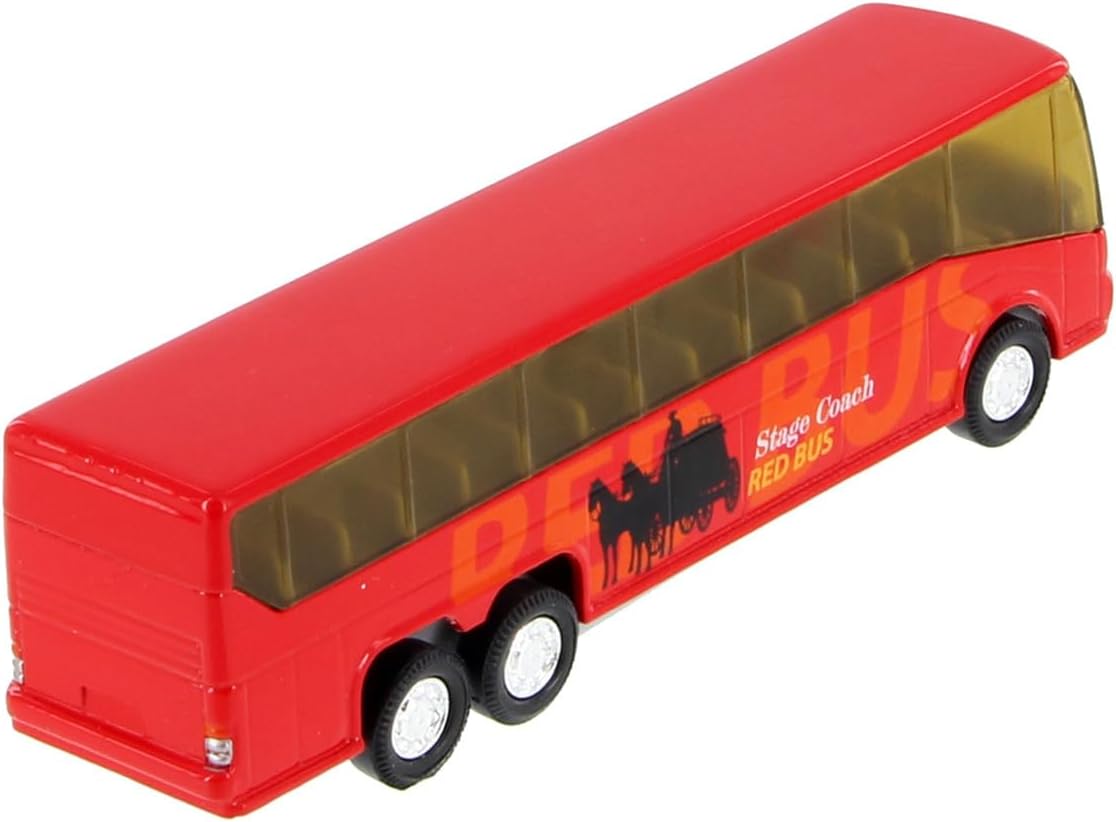 Big Coach Bus, Red - Showcasts 9803DBG - 6 Inch Scale Set of 12 Diecast Model Buses