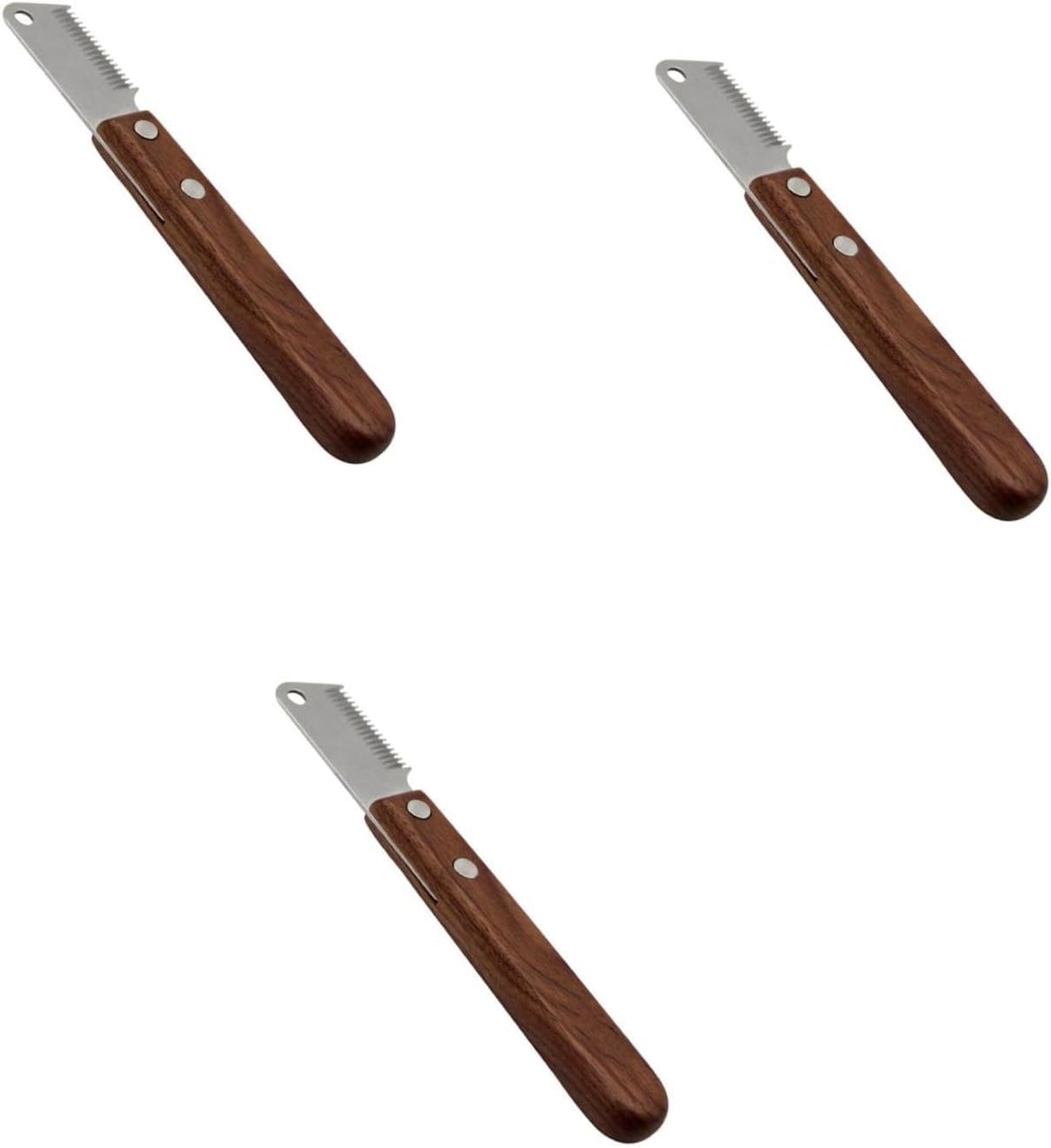 balacoo 3pcs Pet Rake Dematting Brush Stainless Steel Blades Ergonomic Handle for Easy Grooming for Thick Coats and Shedding Dogs Dark Red