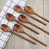ADLORYEA Wooden Spoons, 6 Pieces 9 Inch Wood Soup Spoons for Eating Mixing Stirring, Wood Spoon with Japanese Style Kitchen Utensil #1