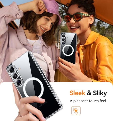 Image of CANSHN Designed for Samsung Galaxy S26 Plus Case (6.7 inch), Upgraded [Full Camera Protection] [Compatible with Magsafe] Shockproof Protective Phone Cover, Clear