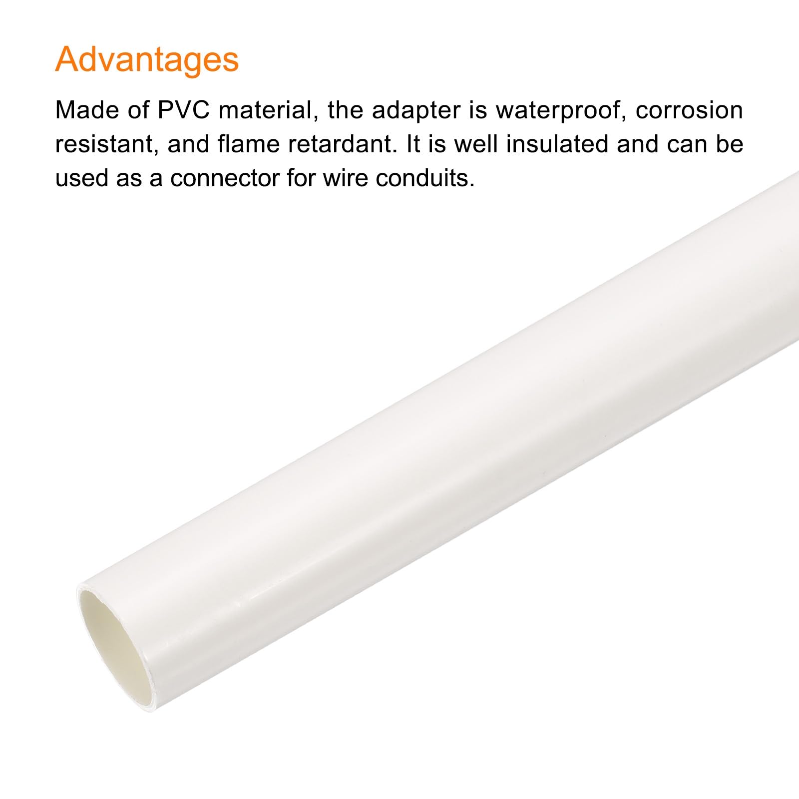 QUARKZMAN Pack De 6 Gaine PVC 1m/39" Longueur Conduit Câble Blanc | 20mm Diamètre Extérieur, Tube Droit Pour Installation Câblage Électrique