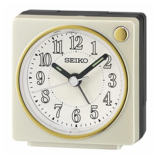 Seiko Fuji II Bedside Alarm Clock, Pearl White