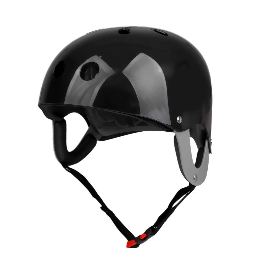 57-62 cm bezpieczny kask wentylowany z komfortową wkładką do narciarstwa wodnego wakeboarding kiteboarding kajakarstwo żeglarstwo sprzęt ochronny CE zatwierdzony czarny