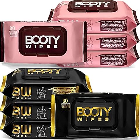 BOOTY WIPES - Couples Booty Bundle - 640 Flushable Wet Wipes for Adults, Infused with Aloe Vera & Vitamin E Cover