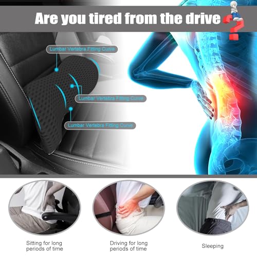 Miniatura 2 de Eproicks Cojin Lumbar, Cojín Lumbar Dormir, Cojín Lumbar Cama, Almohada Lumbar Para Coche, Silla Oficina, Cama, Sofa Soporte Lumbar Negro