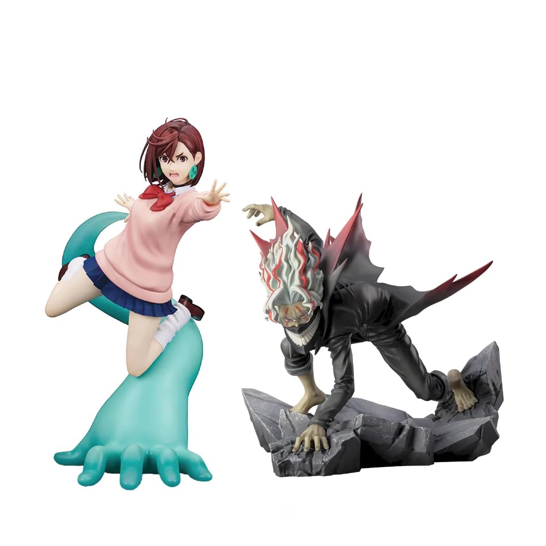 Jiumaocleu Ayase Momo Figure Statue Okarun Figurine 2pcs- Combat Model Anime Manga Takakura Ken Figures Desktop Decoration Gifts for Fans 15CM+13CM — image 1