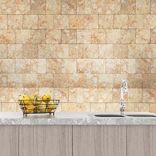 Yipscazo Backsplash Peel And Stick Tile, Stick On Tile For Kitchen Backsplash, Bathroom Vanities, Fireplace Décor, Laundry Table(12" X 12", 10 Sheets,Earthy Gold) #TOP7