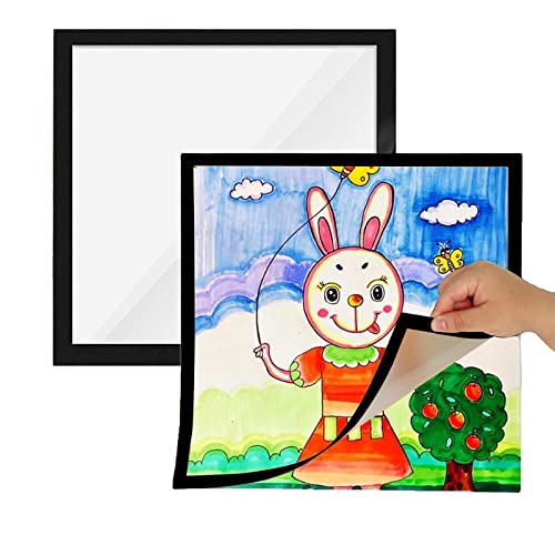 D-iamond, 2 cornici magnetiche per pittura a diamante, per quadri da 30 x 30 cm, tela D-iamond, cornici magnetiche quadrate con diamanti, cornici artistiche per bambini, per parete, finestra,